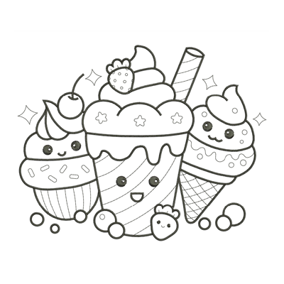 Ice Cream Embroidery Design