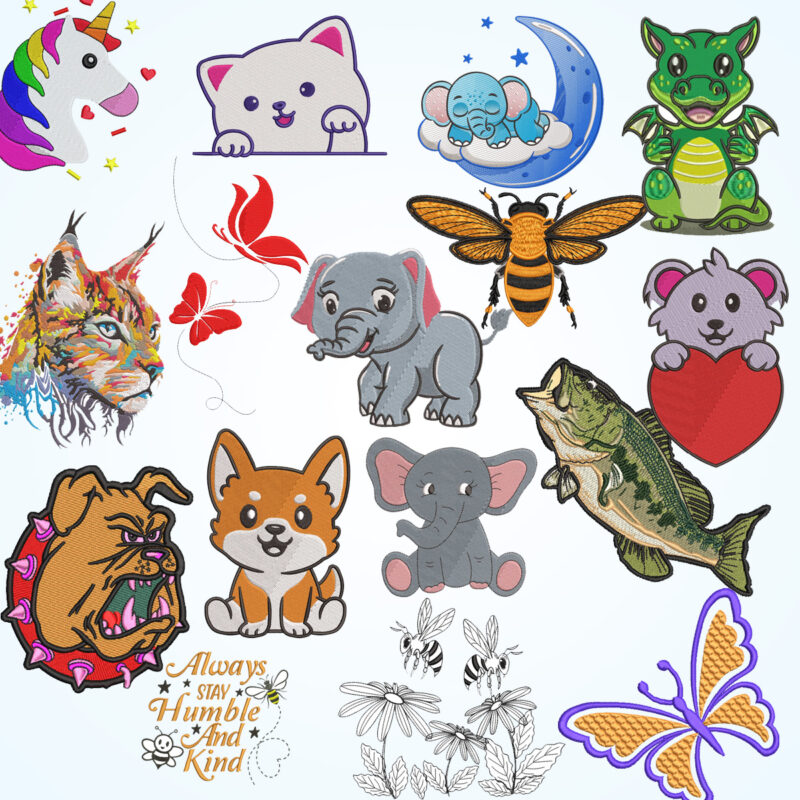 machine embroidery animal